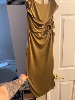 Forever 21 Gold Satin Dress (Medium)