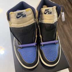 Fragment Design x Union La x Air Jordan 1 Retro OG SP High Blue Size 4 