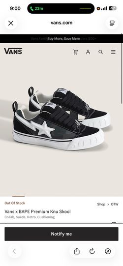 Vans Knu Skool / Bape Camo Black