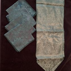 Christmas Themed Napkins, Table Topper And Table Runner