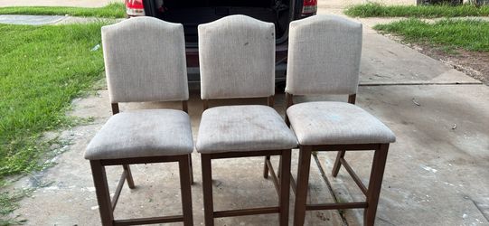 3 solid wood chairs