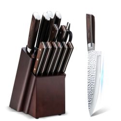 15 Pieces Stainless Steel Knife Block Set