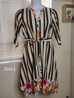 Beautiful Striped Fall Dress Size (L) $20