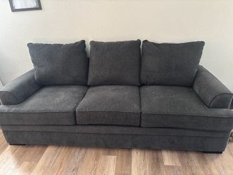 Dark Gray Fabric 3-Seat Sofa