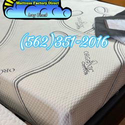 Blue Gel Queen Mattress And Boxspring Set New 