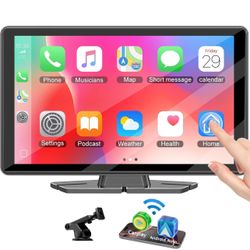 Carplay Screen for Car,7" HD IPS Wireless Portable Car Stereo for Apple Carplay &Android Auto,Car Audio Receivers Touch Screen Car Play with GPS Navig