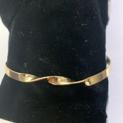 TWISTED FRONT COPPER BANGLE BRACELET 