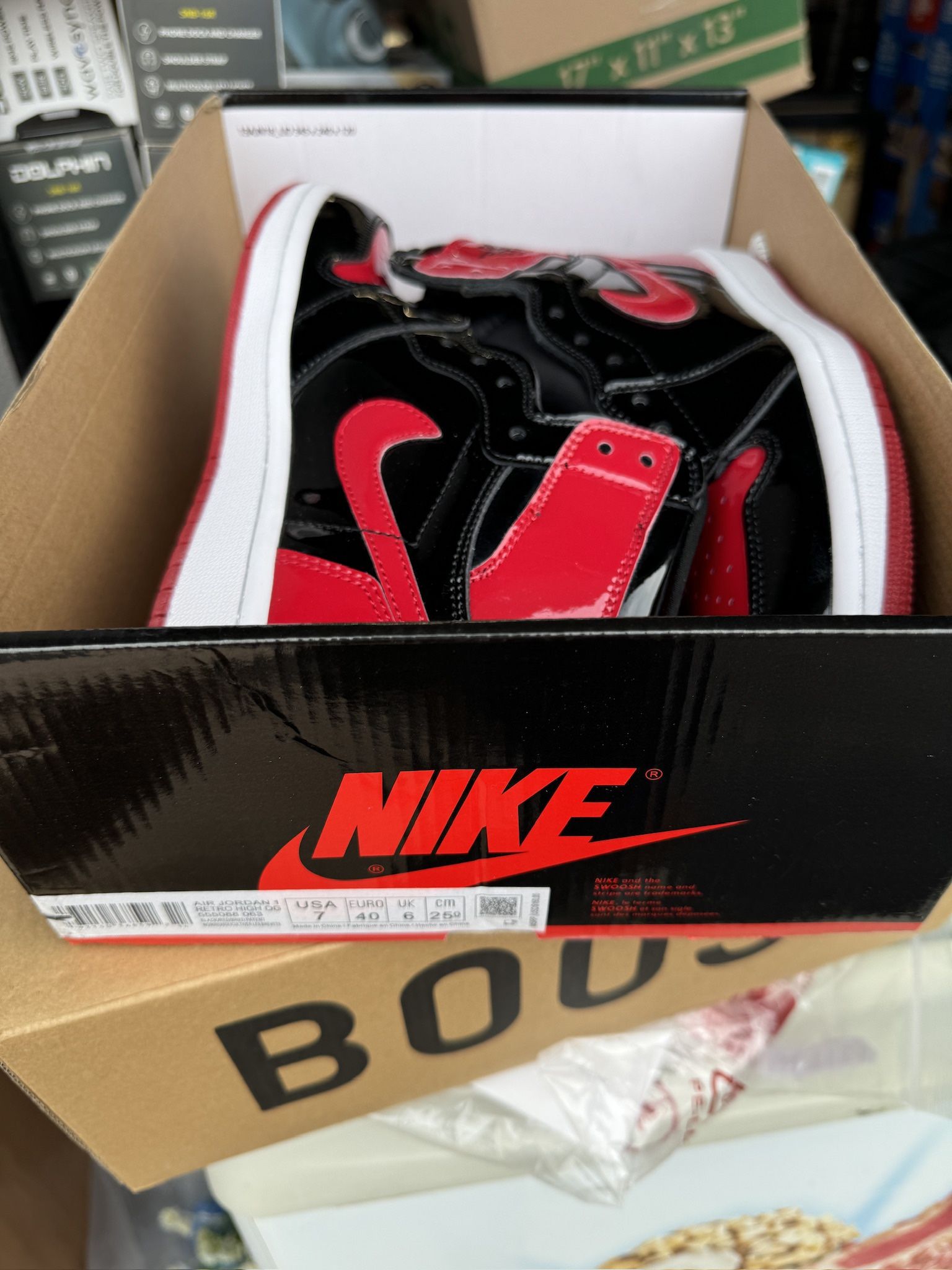 Nike Jorden High Black Red Size 7