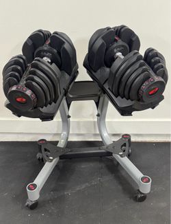 Mint Bowflex 1090 Adjustable Dumbbells with Stand