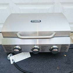 NXR 3-Burner Portable Gas Propane stainless Steel BBQ Grill smoker