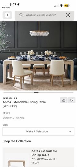 White Wood Dining Table from Pottery Barn