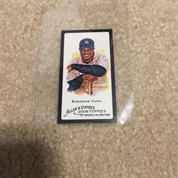 Robinson Cano Black Mini Baseball Card- New York Yankees 