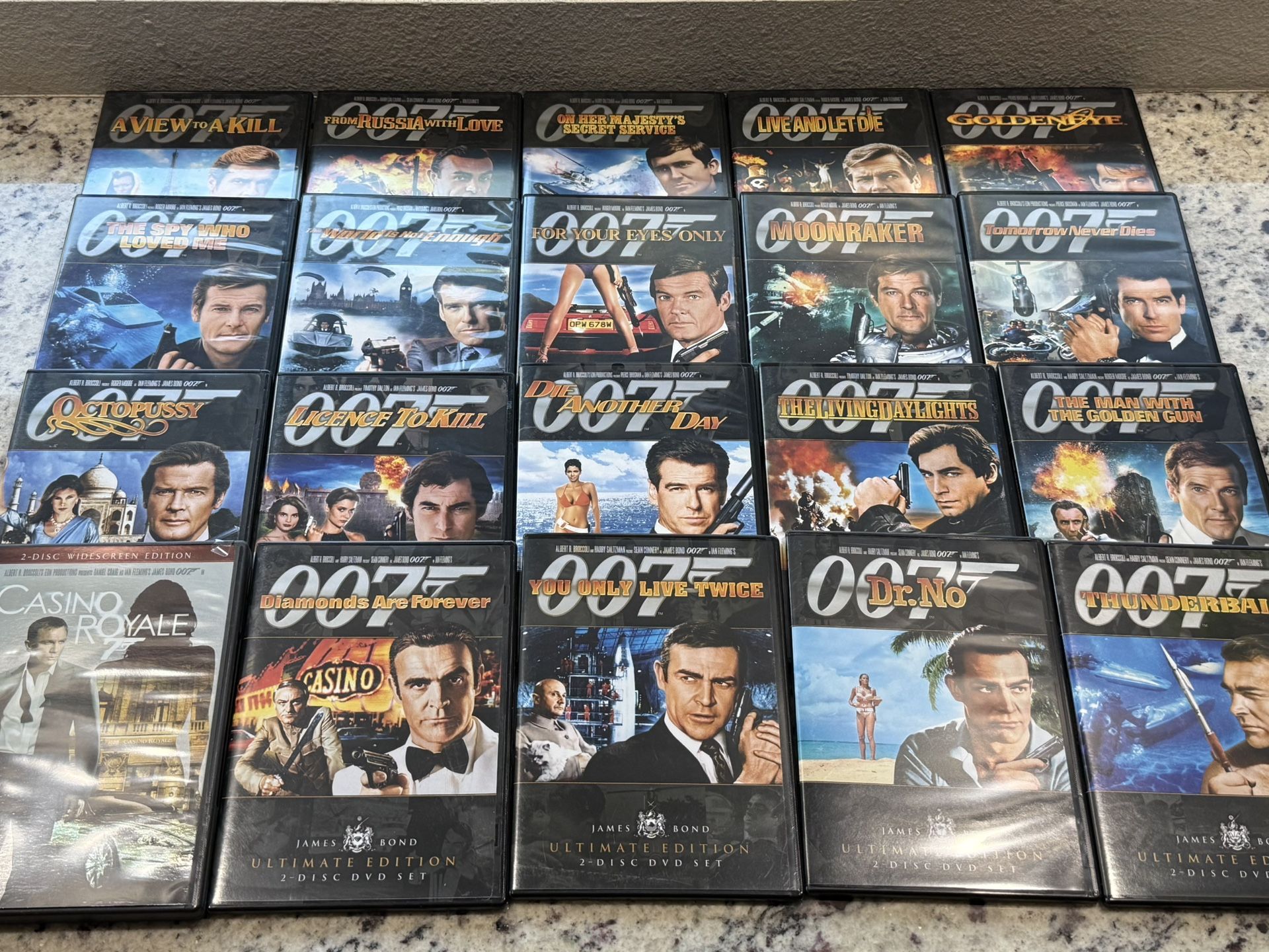 James Bond Ultimate collection 40 DVDs ! 20 Movies! Loaded With Extra Features! Classic 007! 🎥 🍿🍸