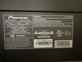 Pioneer PDP-5071HD 50” Plasma TV — For Parts or Repair (Needs Board)