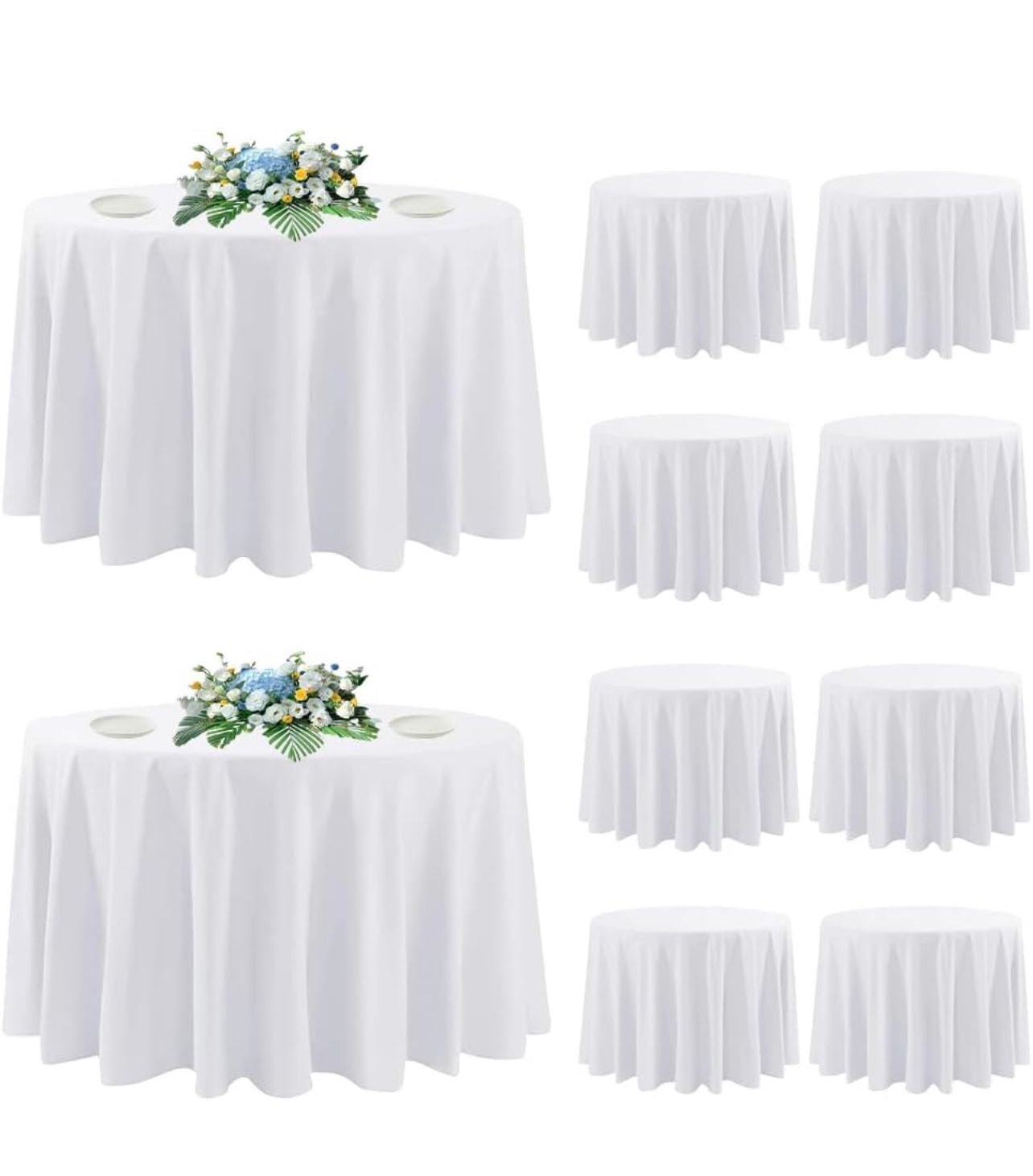 White 120in Round Table Cloth