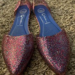 Jeffery Campbell Jelly Flats Glittery Fuchsia Size 9