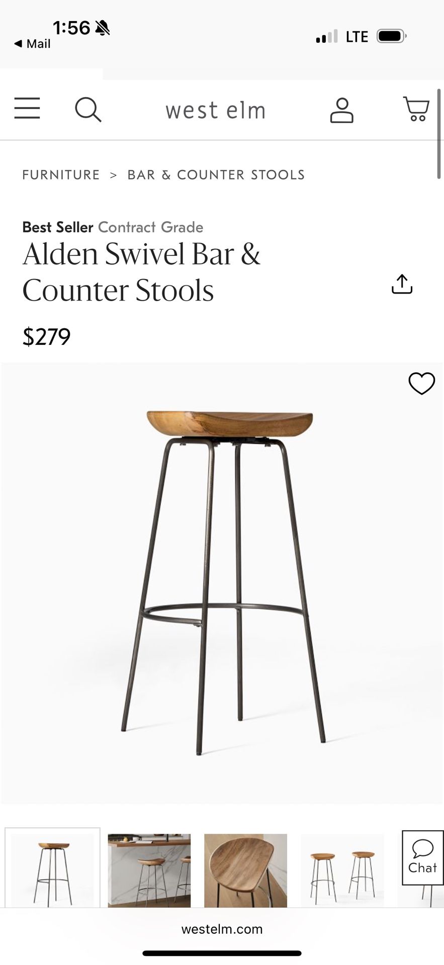 Brand New West Elm Bar Stools (2)