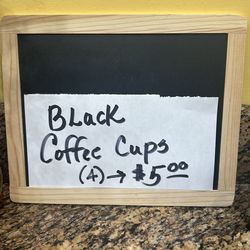 Black coffee cups