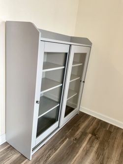 Ikea hauga 2024 glass door cabinet