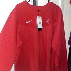 Los Angeles Angels Nike Authentic Collection Game Time Performance Half-Zip Jacket