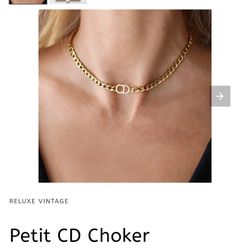 NEW PETITE CD choker gold plated 