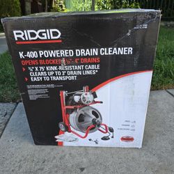 RIDGID
K-400 Drain Cleaning Snake Auger Machine, C-45 IW 1/2 in. x 75 ft. Cable inside Drum plus 4-Piece Tool Set and Gloves