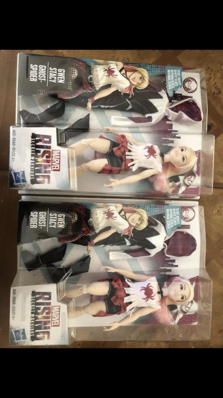 2 X Ghost Spider - Gwen Stacy - Marvel Rising Secret Warriors dolls/action figures - $5 for both