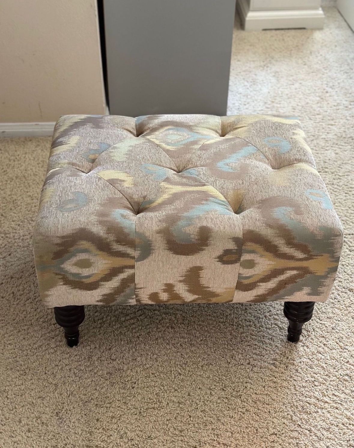 Beige Ottoman Accent Padded Chair Stool