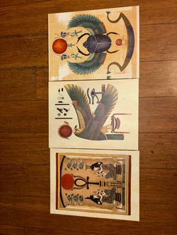 3-Piece Ancient Egyptian Wall Art Canvas Set – 11x14