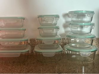 12 Piece Glass Tupperware Set