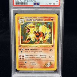 Blaines Arcanine 1st Edition PSA 6