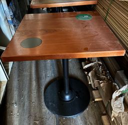 Square Wood Top Pedestal Dining Table
