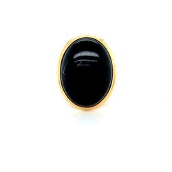 14k Gold Oval Shaped Onyx Ring