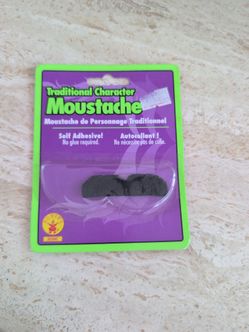 Black Traditional Character Moustache by Rubie's #2030C Brand New Halloween Costume Accessory