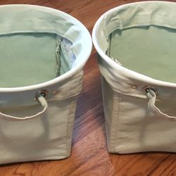 Set of Pottery Barn Kids Canvas Storage Baskets 