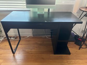 Black Desk w/storage shelves