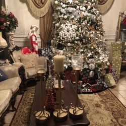 Antique Brass Tall Candle Holders