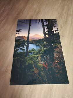 Metal Print Summit Lake Over Mount Rainier