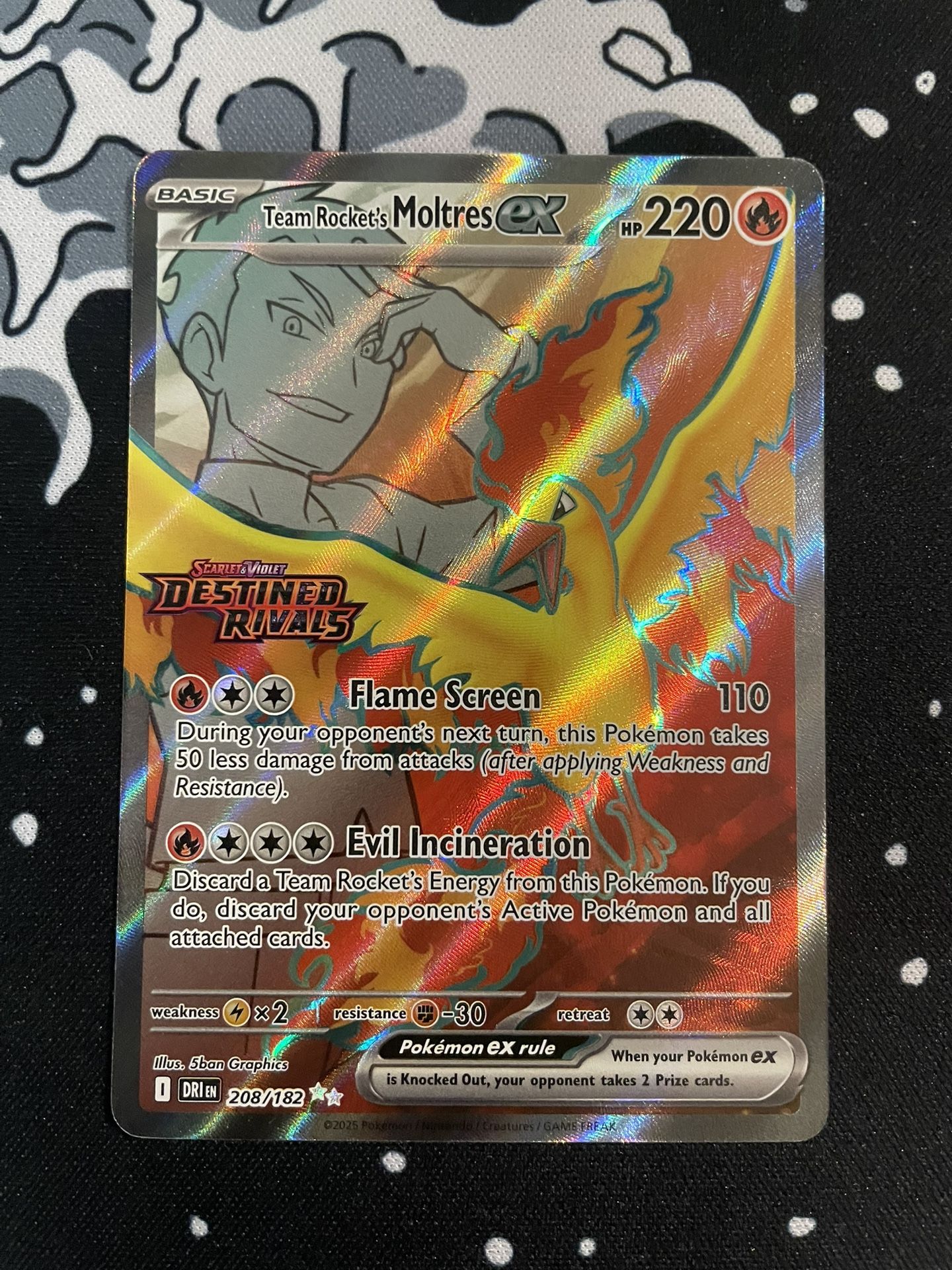 Team Rocket’s Moltres ex #208 Destined Rivals Stamped
