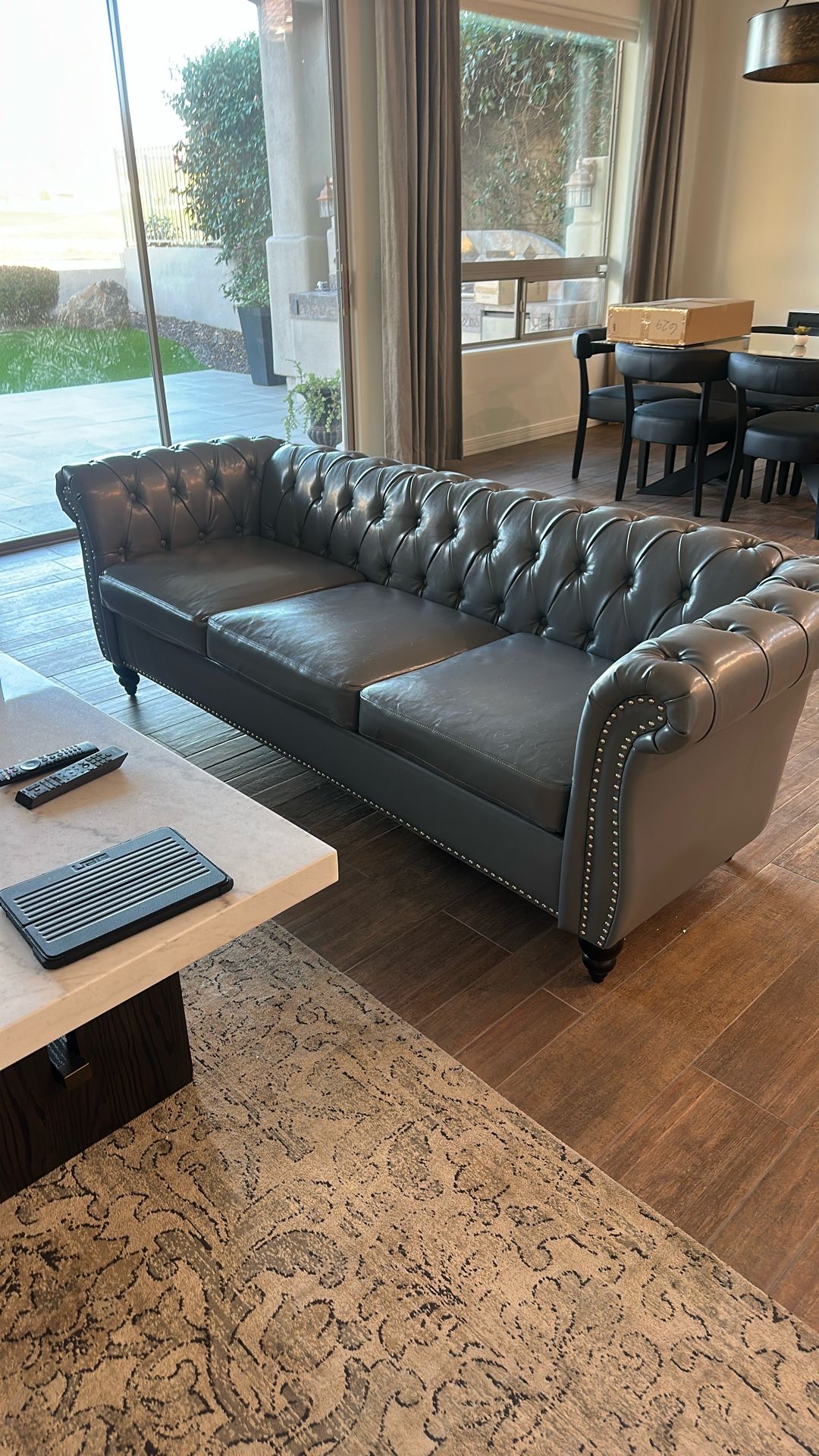 New Leather Couch And Love Seat !!  Grey 