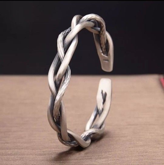 925 sterling silver women's lady's Men's cuff bracelet Bangle Gift