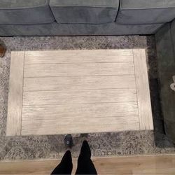 Solid Wood Cream Color Coffee Table w/Black