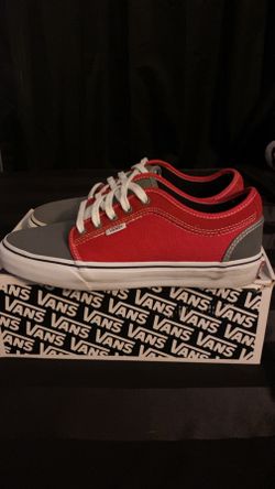 Vans Chukka Low Red Grey White Men’s Size 9