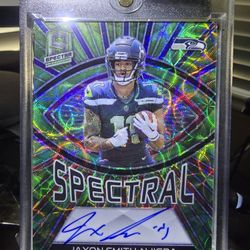 2023 Jaxon Smith-Njigba Spectra Spectral RC Green Scope Auto 22/35