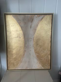 Large Gold & Cream Textured Abstract Canvas Art – $100 Each