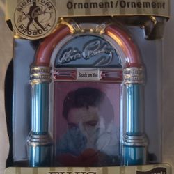 Elvis Presley Musical Ornament "Stuck on You" with 3 Lenticular Photos.