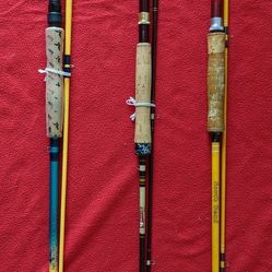 Fishing Rods.  Vintage Rods  they are  $20.00  each:  8ft South Bend, 8'6" Eagle Claw & 6'5" Garcia