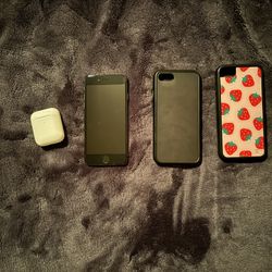iPhone, AirPods, Case