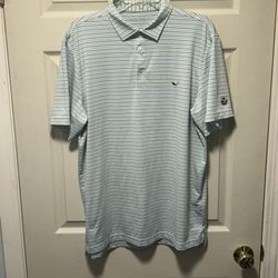 Vineyard Vines OTG Polo Shirt Mens Large Blue Green Sankaty Performance Stretch