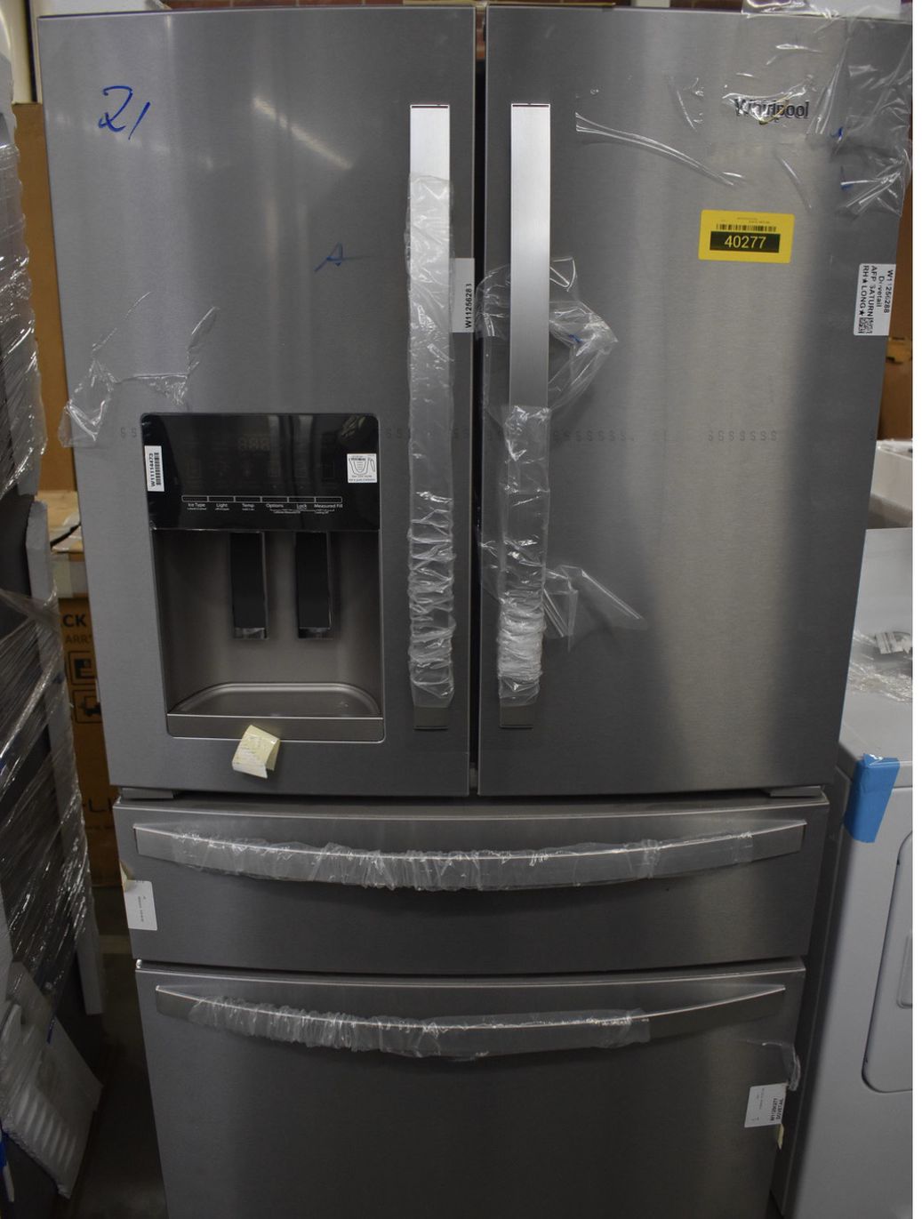 Whirlpool 24.5 cu ft 4 door French door refrigerator with ice maker